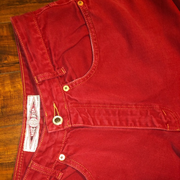 RED. VINTAGE. IKEDA. TAPERED JEANS. - Picture 3 of 6